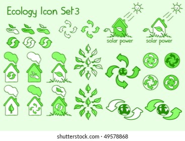 A great set of ecology icons in doodle style