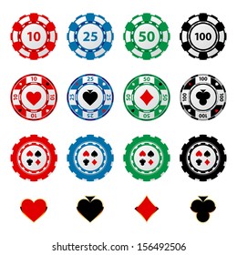 Great set of gambling chips for your designs! 