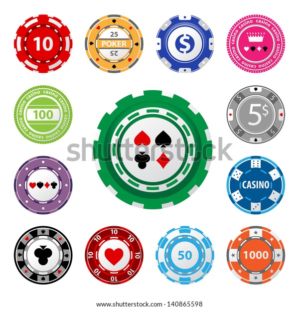 Great set of gambling chips for your designs!