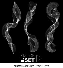 great set of smoke waves abstract background vertical for design template vector