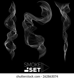 great set of smoke waves abstract background vertical for design template vector