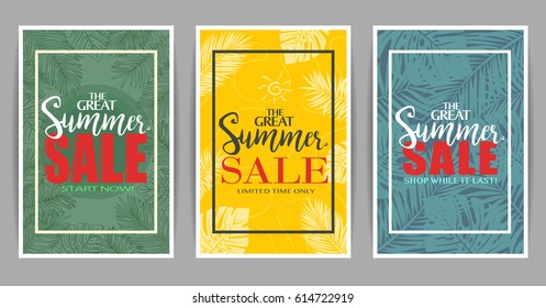 The Great Set of Summer Sale Posters Promotional Designs
