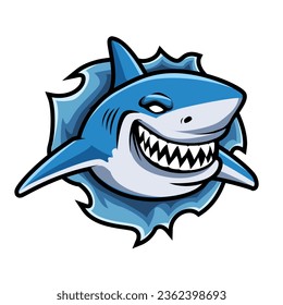 Great  Shark smile ripping illustration