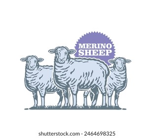 GREAT SHEEPS IN FARM LOGO, silhouette of great ram standing vector illustrations