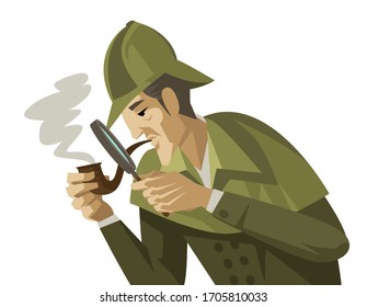 great sherlock detective with magnifying glass