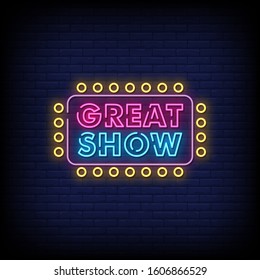 Great Show Neon Signs Style Text Vector