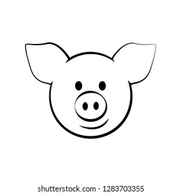 Great Silhouette Design Pig On White Stock Vector (Royalty Free ...