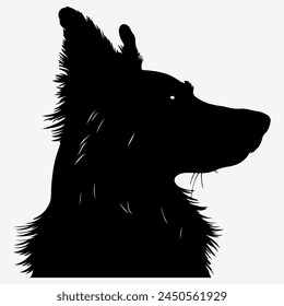 Great Silhouettes of Dog White Background