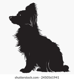 Great Silhouettes of Dog White Background