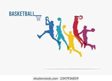 Great simple basketball dunk background design for any media	