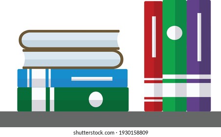 GRAN ILUSTRACIÓN DE VECTOR DE DISEÑO PLANO DE LIBROS SENCILLOS