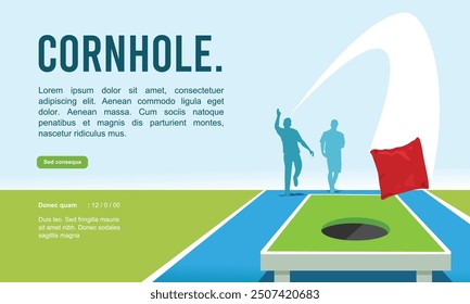 Großartiges einfaches Cornhole-Liga-Hintergrunddesign für alle Medien