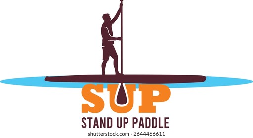 Excelente design simples de stand-up paddle board logotipo para qualquer mídia