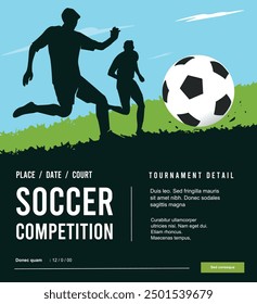 Great simple editable soccer or football vector background design for any media