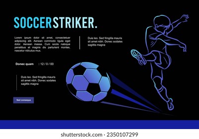 Soccer player head shooting a ball Royalty Free Vector Image