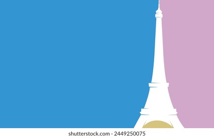 Great simple editable vector file of eiffel tower Paris skyline with classy and unique style best for your digital design and print mockup