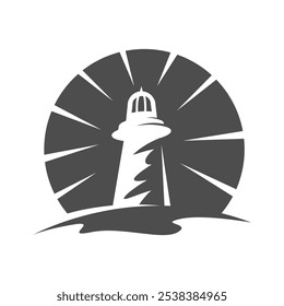 grande simples farol simples farol logotipo design vetorial ilustrações