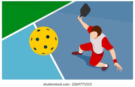 Great simple pickleball player background design for any media	