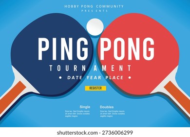 Great simple table tennis or ping pong background design for any media, The name pingpong is most probably derived from the sound of the ball bouncing off the drum or table