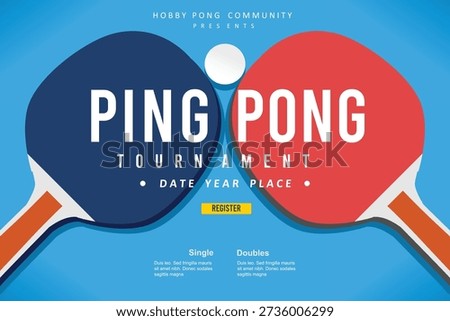Great simple table tennis or ping pong background design for any media, The name pingpong is most probably derived from the sound of the ball bouncing off the drum or table
