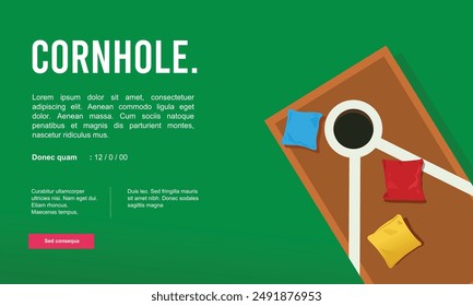 Great simple top view of cornhole set background design for any media