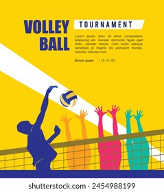 Great simple volleyball spike smash background design for any media