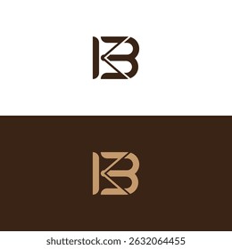 great simply connected BK logo K B initial Letter design vector graphic concept illustrations
