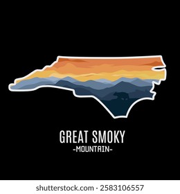 Great Smoky Mountain With Sunset Scenery Perfect for Print, Apparel, etc