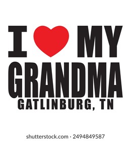 Great Smoky mountains. Grandma love T-shirt, spot color, 
Ready to print vector file.