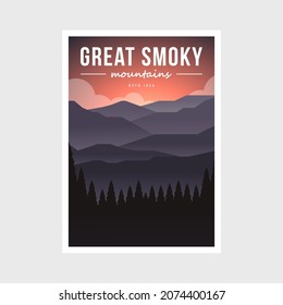 Great Smoky Mountains National Park modern poster vector illustration design