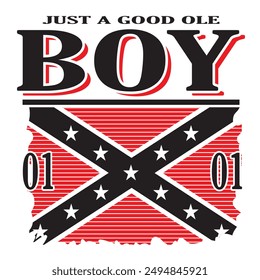 Great Smoky mountains. Ole Boy  T-shirt, spot color, 
Ready to print vector file.