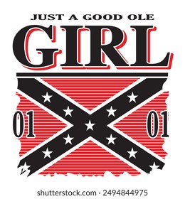 Great Smoky mountains. Ole Girl T-shirt, spot color, 
Ready to print vector file.