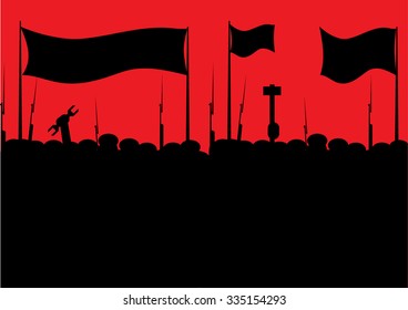 Great socialistic October revolution communist postcard vector pattern