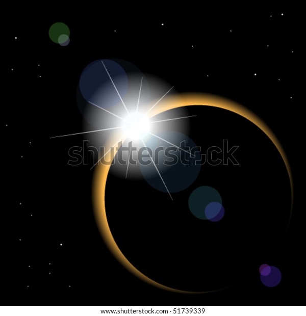 Great Solar eclipse,\
diamond ring phase