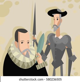 great spanish writer and armored quixote knight