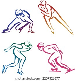 Great Speed Skating Logo For Your Team Club And Tournament Brand Identity