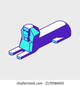 Great sphinx of giza isometric vector icon illustration