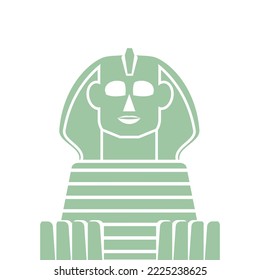 Great Sphinx of Giza landmark on white background, symbol, icon, vector 