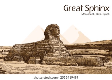 Great Sphinx of Giza,
monument, Giza, Egypt Vector Art