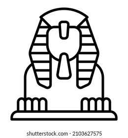 Great Sphinx of Giza Vector Outline Icon Isolated On White Background
