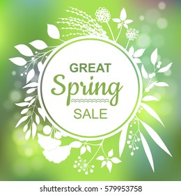 Great spring Sale Banner. Vector Colorful Illustration