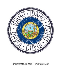 Great state of Idaho postal rubber stamp, vector object over white background