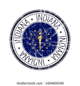 Great state of Indiana postal rubber stamp, vector object over white background