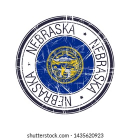 Great state of Nebraska postal rubber stamp, vector object over white background