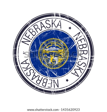 Great state of Nebraska postal rubber stamp, vector object over white background