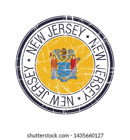 Great state of New Jersey postal rubber stamp, vector object over white background