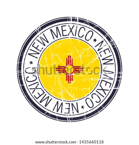 Great state of New Mexico postal rubber stamp, vector object over white background