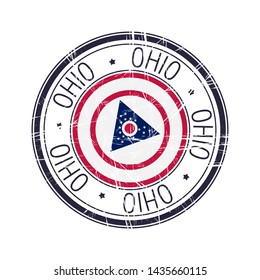 Great state of Ohio postal rubber stamp, vector object over white background