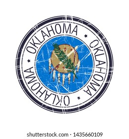 Great state of Oklahoma postal rubber stamp, vector object over white background