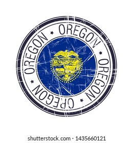 Great state of Oregon postal rubber stamp, vector object over white background